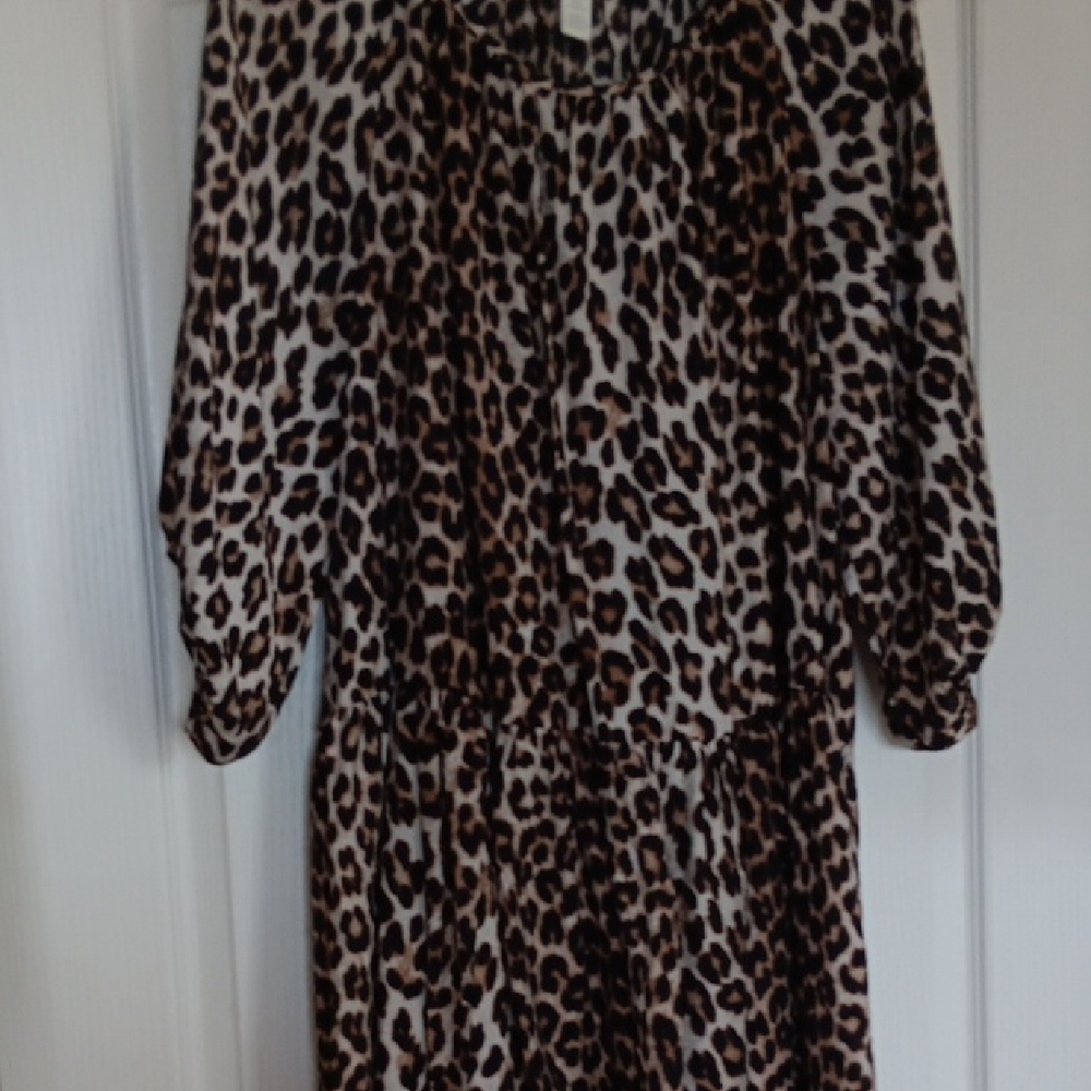 H&M Leopard Print Midi Dress